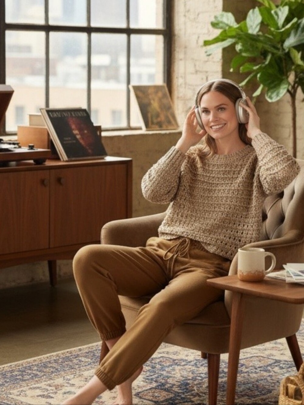 Lou & Grey Marled Open Stitch Sweater